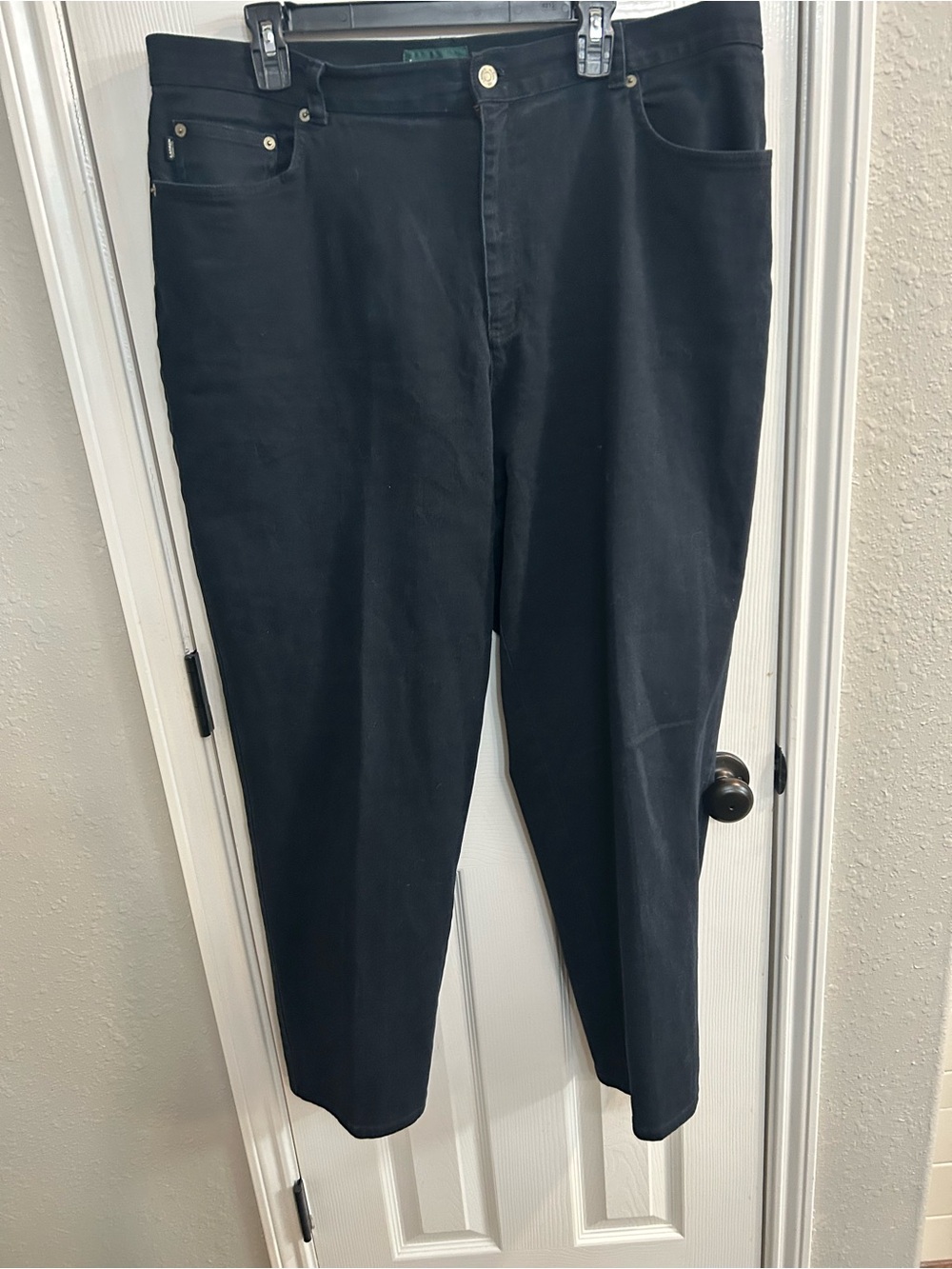 Lauren Jeans Co. Ralph Lauren Women's Black Denim Jeans 20W Plus 5-Pocket